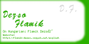 dezso flamik business card